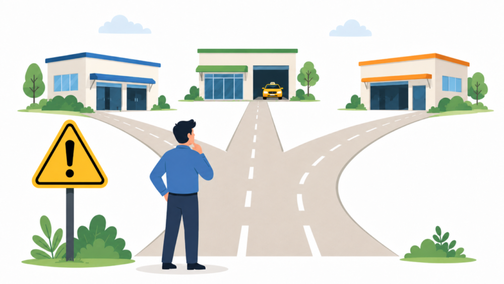 タクシー転職エージェント利用時の注意点をイメージしたイラスト
