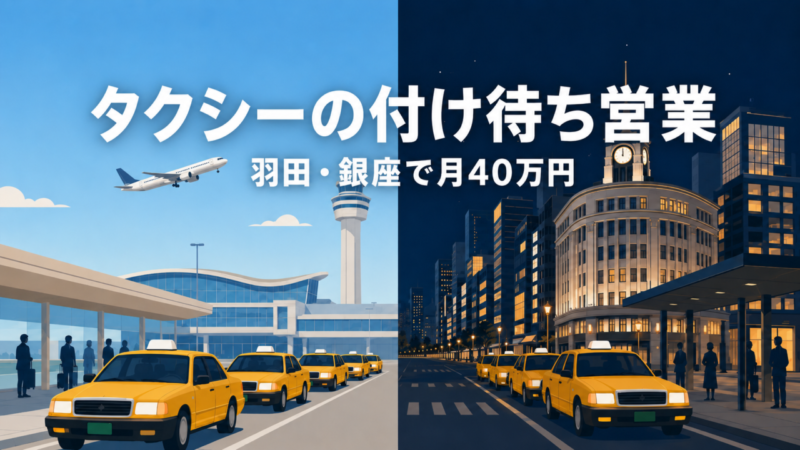 楽して月40万稼ぐタクシー運転手の1日｜羽田と銀座のツケ待ち営業の考え方