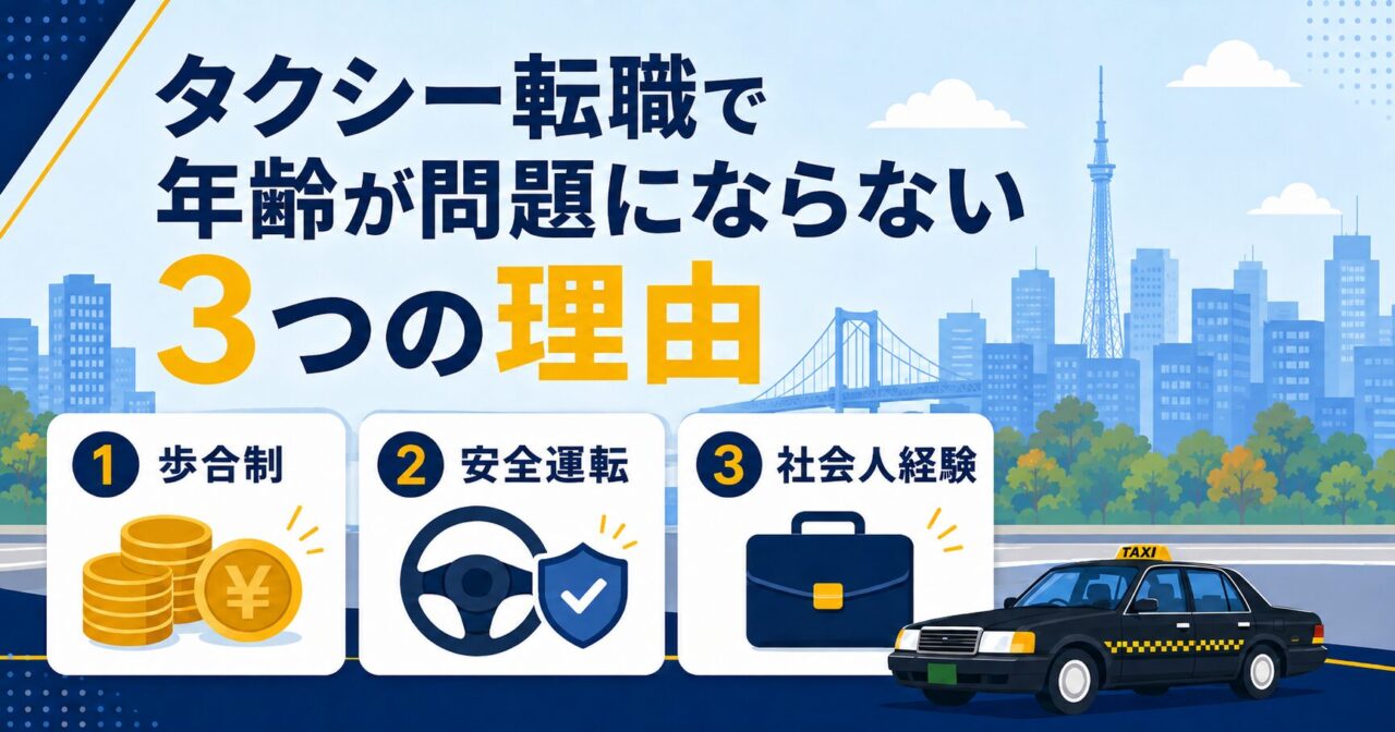 タクシー転職で年齢が問題にならない「3つの理由」