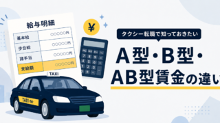 タクシーのA型・B型・AB型賃金とは？歩合率60％なのに給料は56％だった理由 