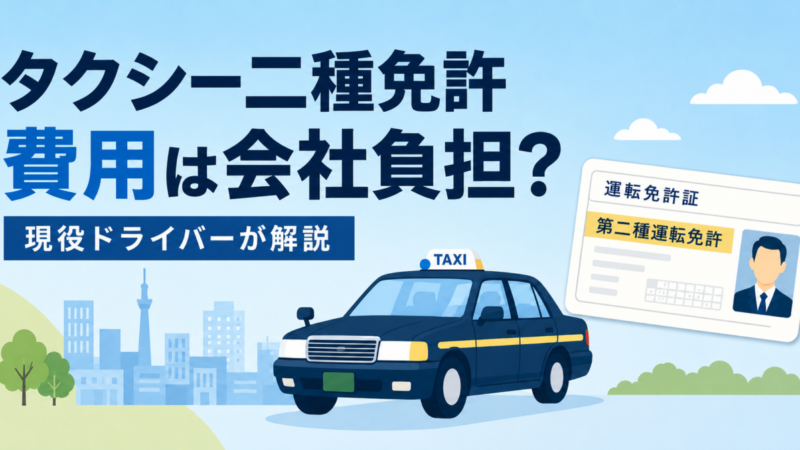 タクシー二種免許の費用はいくら？会社負担・期間・難易度を現役が解説