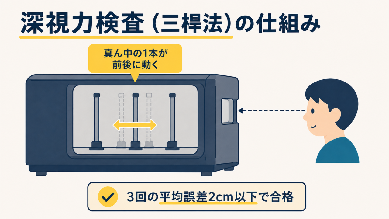 深視力検査(三桿法)の仕組み