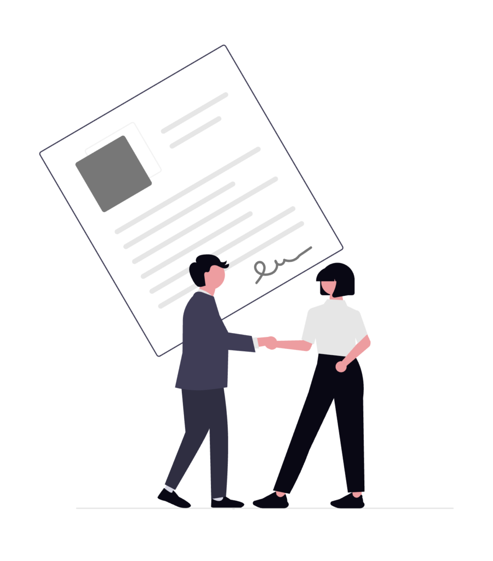 給与の計算式を確認してから、会社と契約を結ぶ場面